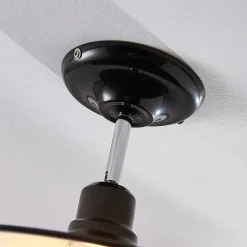 Sort loftlampe Phinea i metal, vintagelook