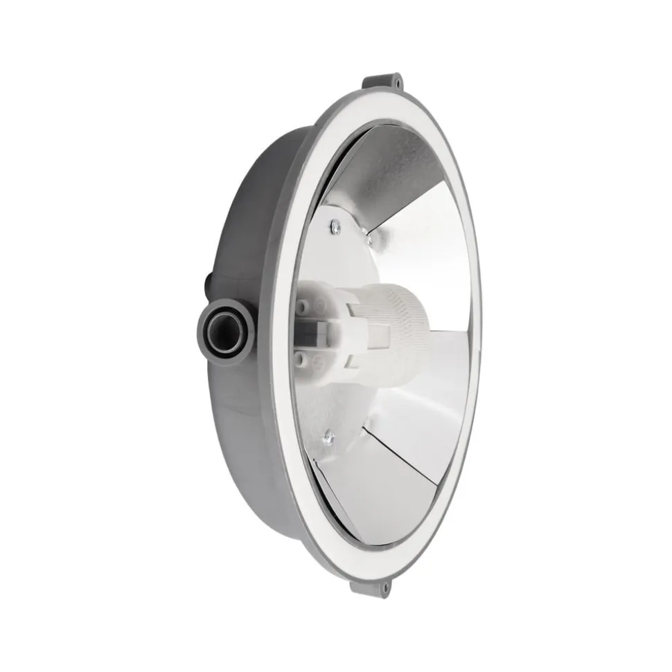 Sotano Retro lampe til vådrum, grå, Ø 18 cm, plast IP44
