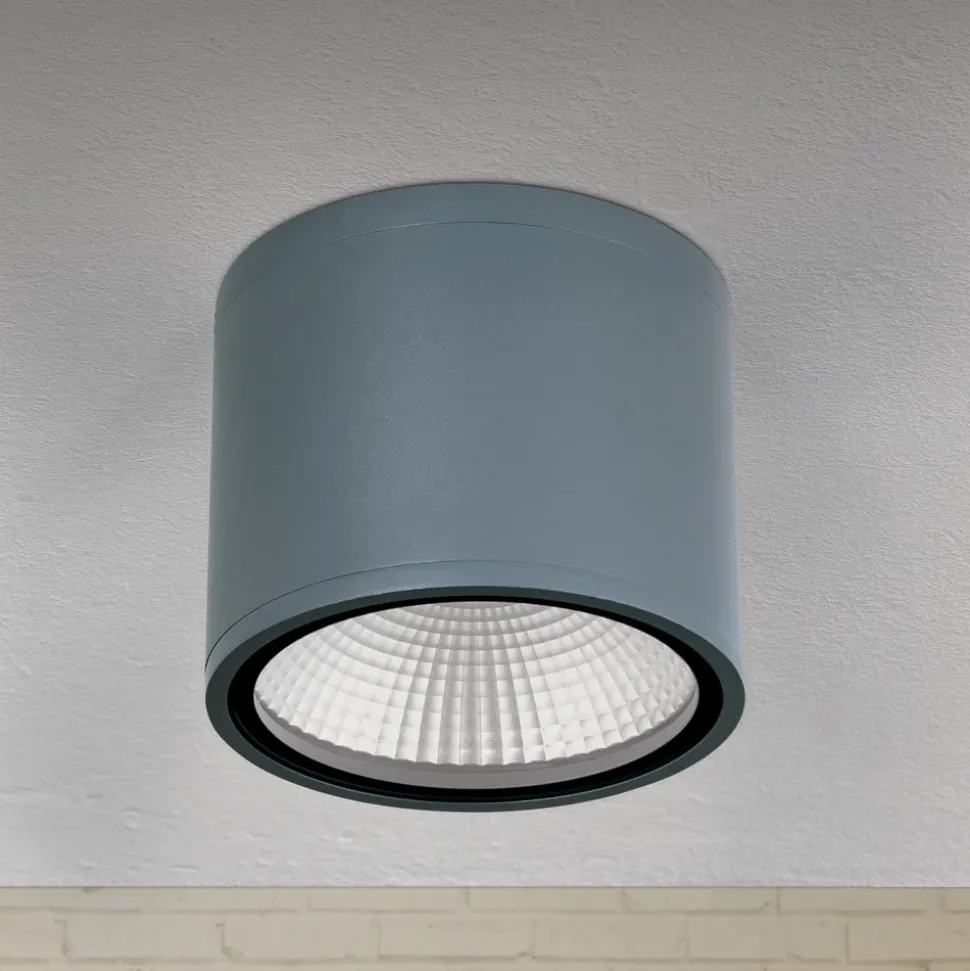 Sputnik LED-loftspot, IP65, Ø 14,5 cm, antracit