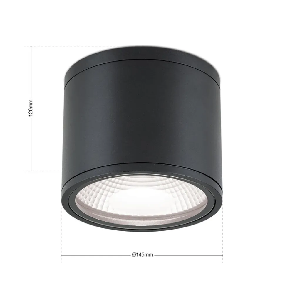 Sputnik LED-loftspot, IP65, Ø 14,5 cm, sort