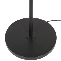 Stang gulvlampe, LED-læselampe, sort/naturlig fletværk