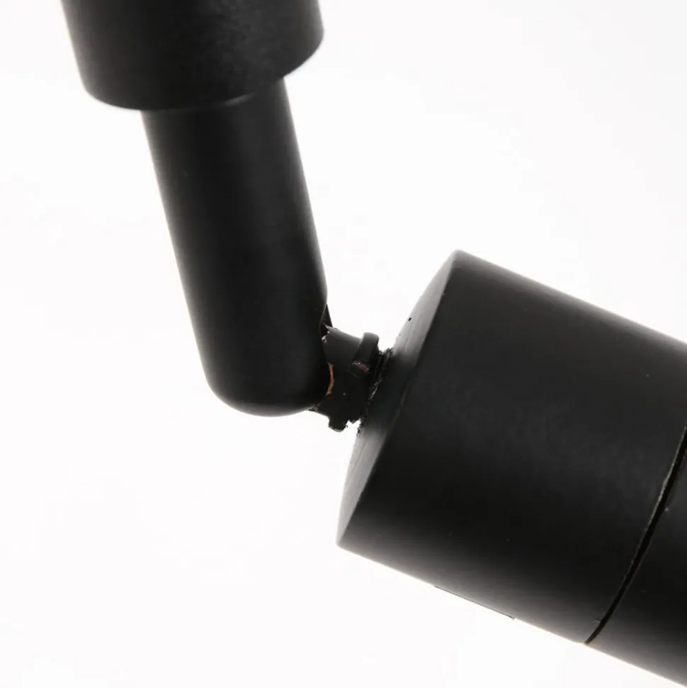 Stang gulvlampe, LED-læselampe, sort/naturlig fletværk