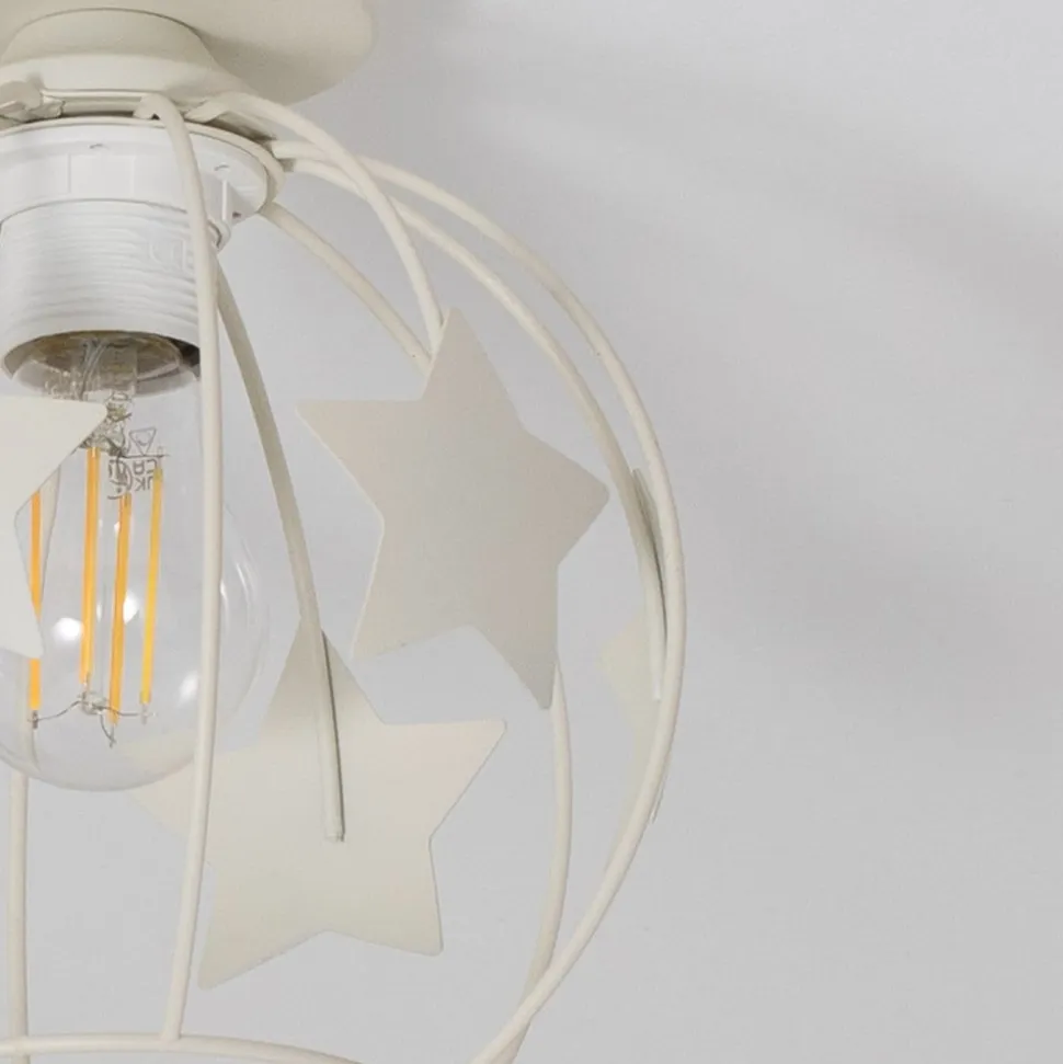 Stars loftlampe, sandfarvet, metal, Ø 21 cm