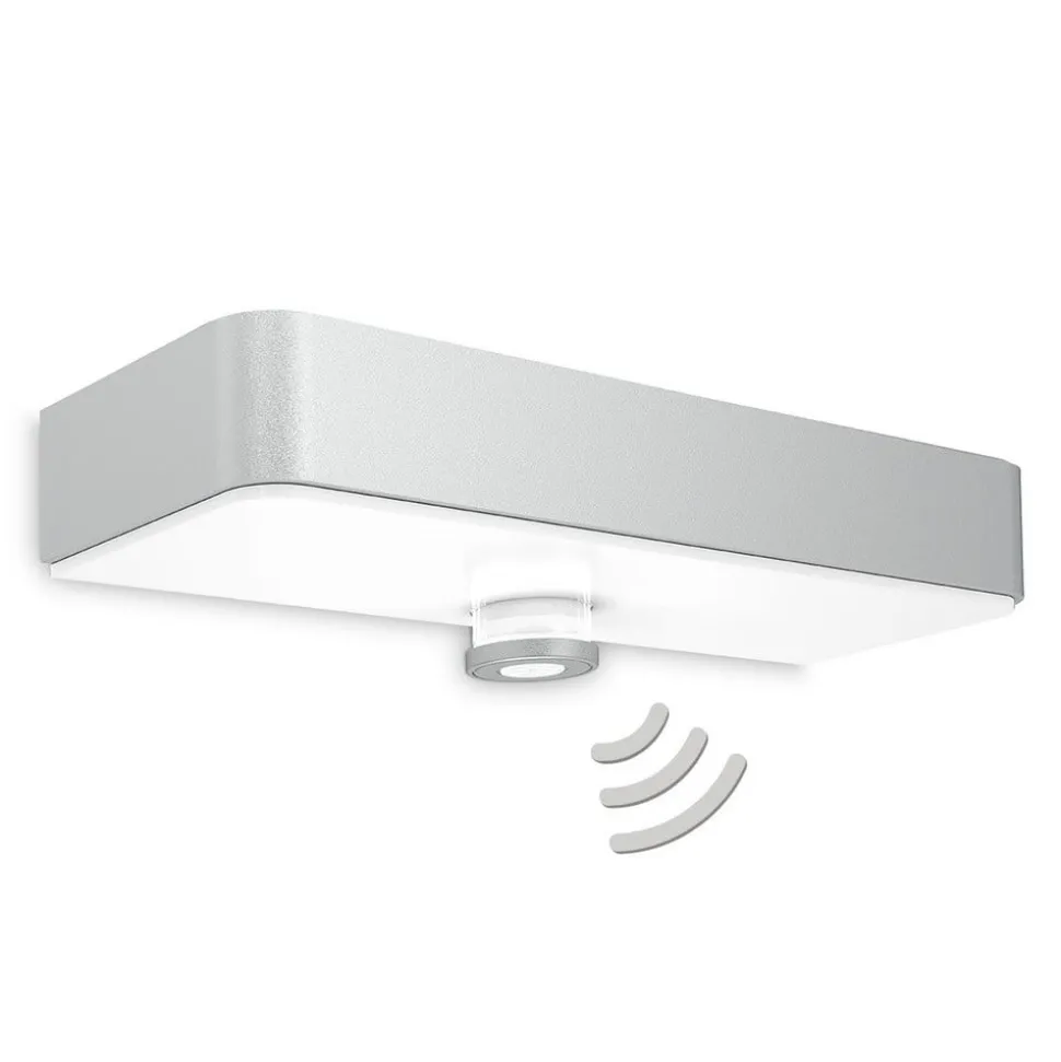 STEINEL LED-væglampe XSolar SOL-O S, sølv, sensor