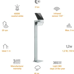 STEINEL XSolar Stand LED-solcellelampe, sølv