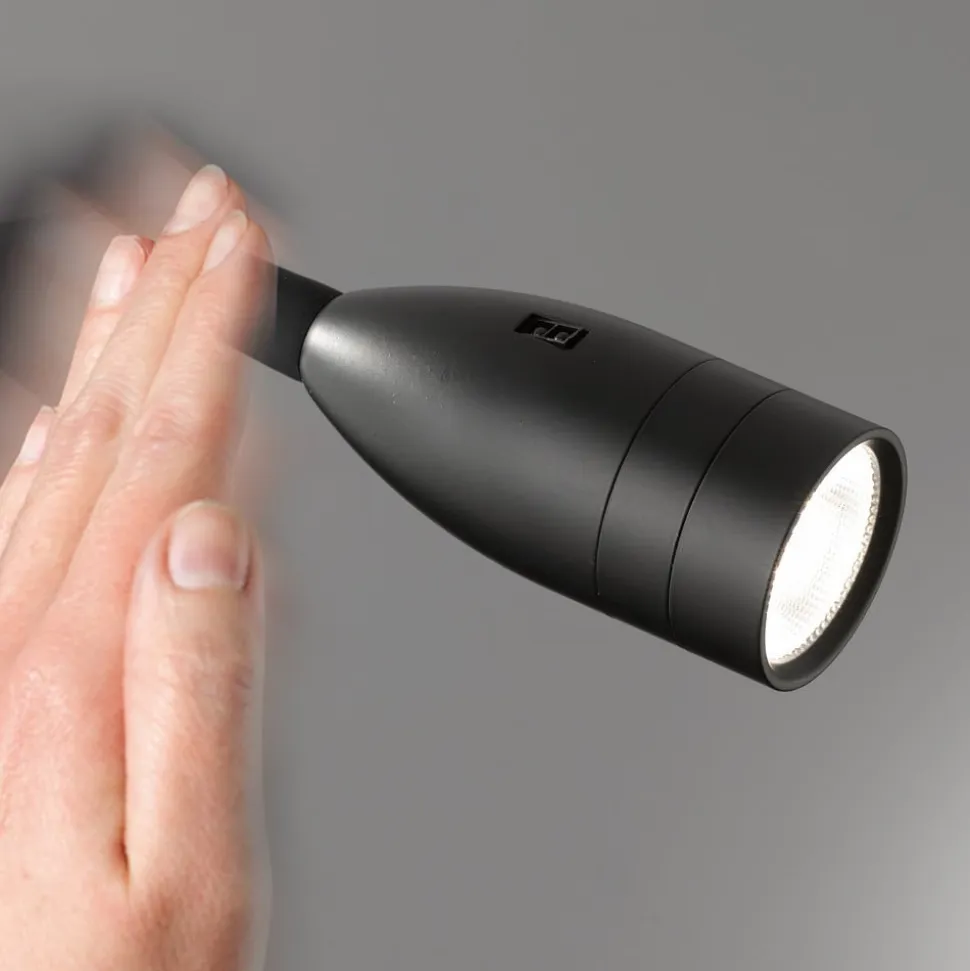 Sten LED-væglampe med bevægelsesstyring, sort