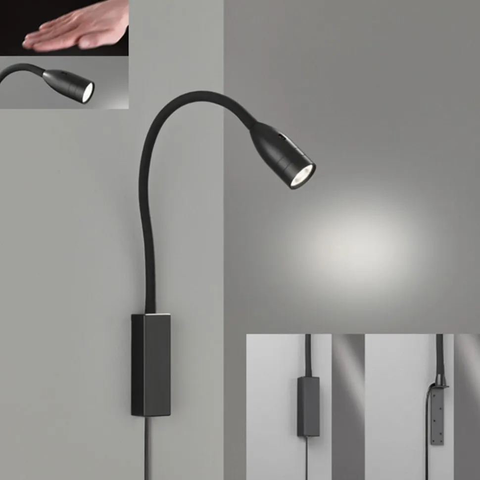 Sten LED-væglampe med bevægelsesstyring, sort