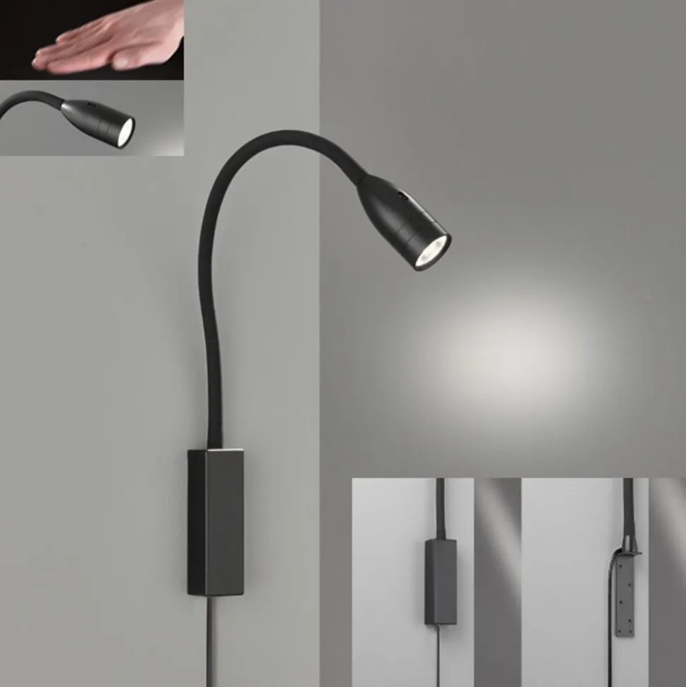 Sten LED-væglampe med bevægelsesstyring, sort