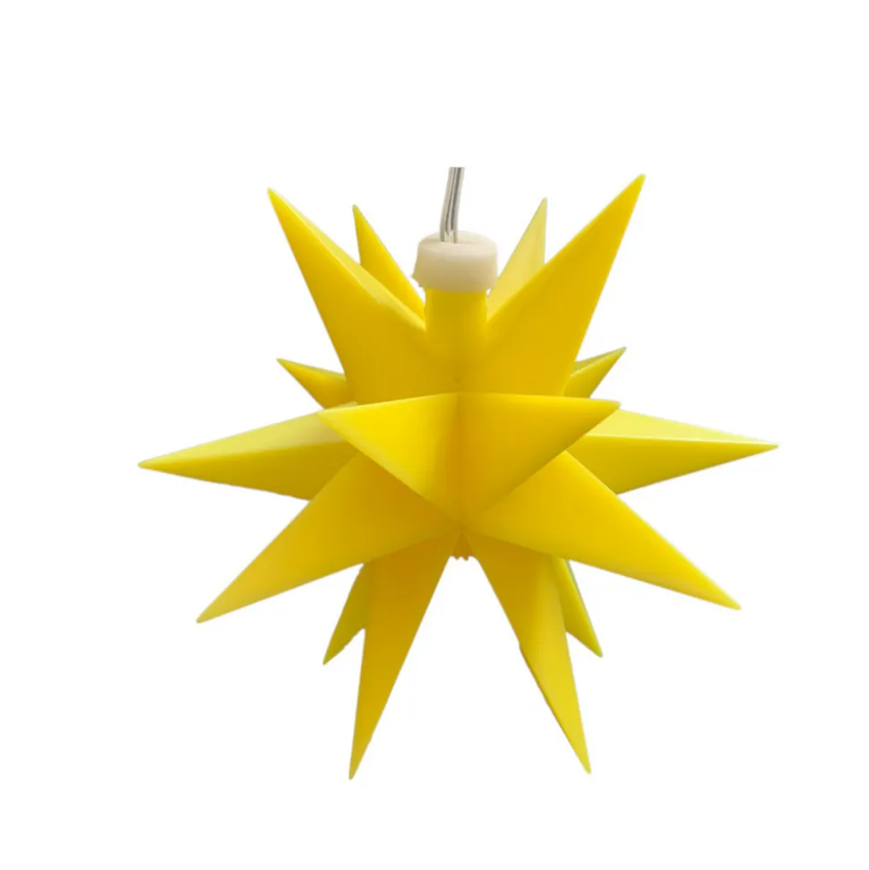 STERNTALER LED-stjerne, gul, 18 takker, Ø 12 cm, batteri