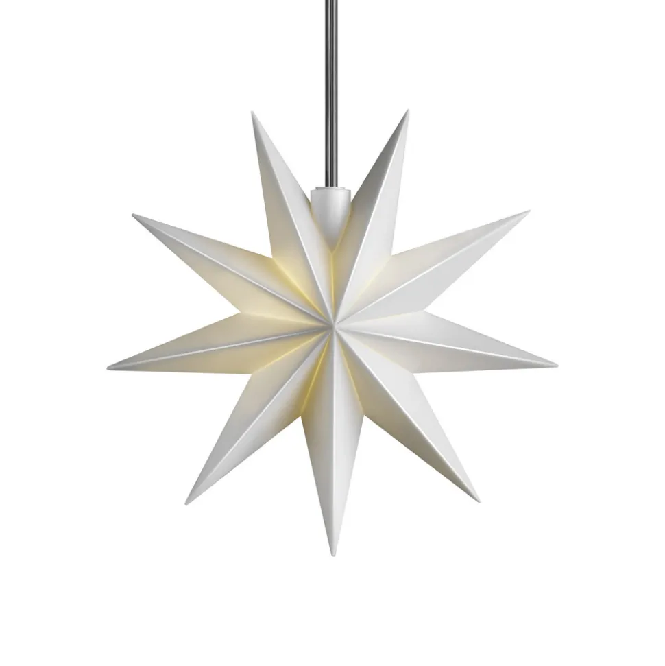 STERNTALER LED-stjerne, hvid, Ø 11 cm, 9 takker, IP44 batteri