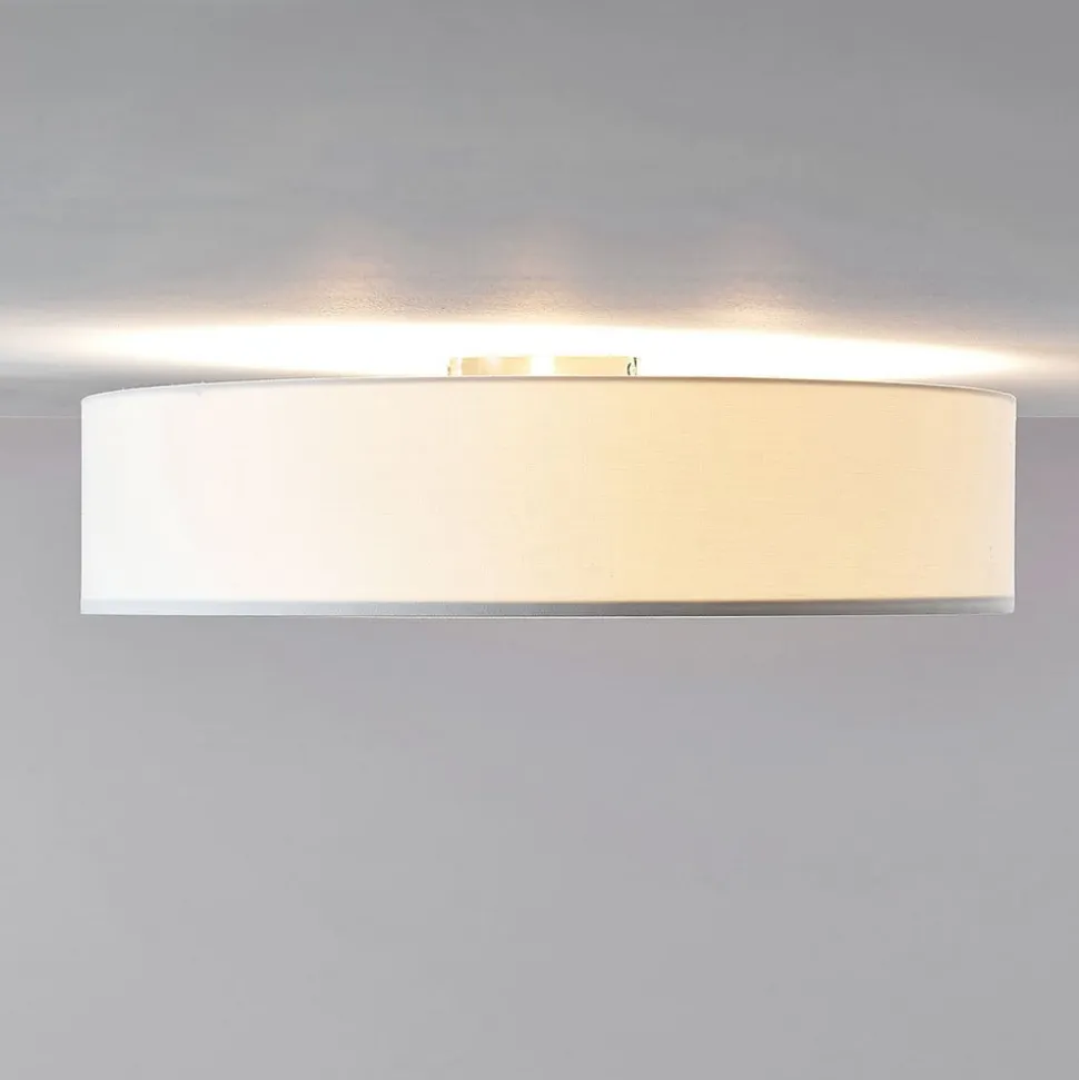 Stof-loftlampe Gordana i hvid, 57 cm