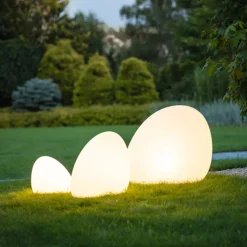 Stone L udendørslampe, 80 x 65 cm, hvid, plast, IP44
