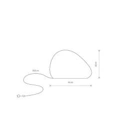 Stone S udendørslampe, 45 x 30 cm, hvid, plast, IP44