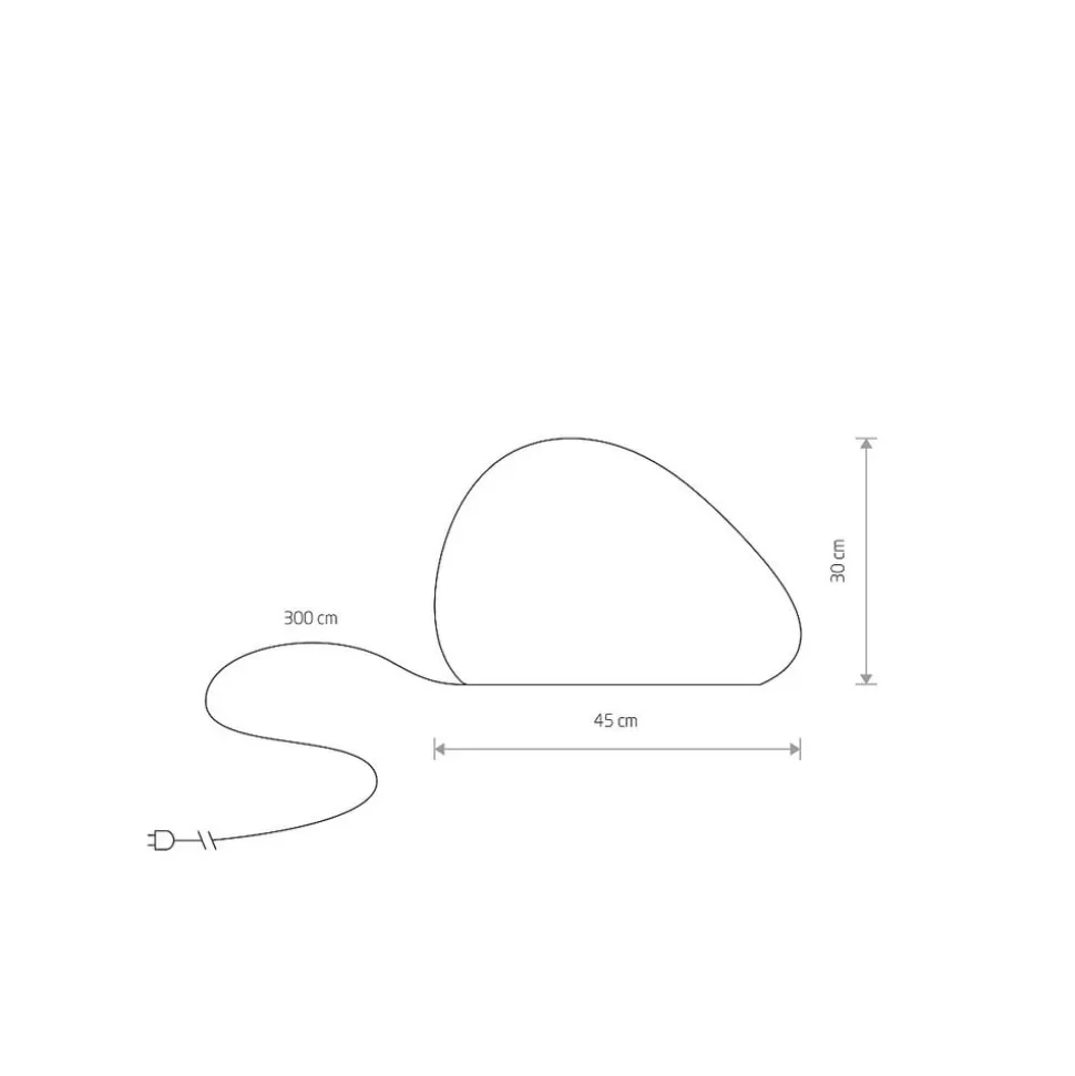 Stone S udendørslampe, 45 x 30 cm, hvid, plast, IP44