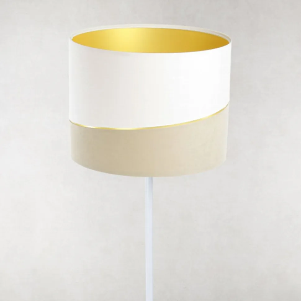 Susan gulvlampe, hvid/beige/guld