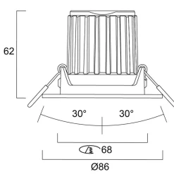 Sylvania LED-indbygningslampe Start, sort, IP44, CCT dæmpbar