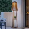 Tecka sol-gulvlampe med sensor, teak