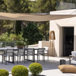 Tecka sol-gulvlampe med sensor, teak