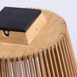 Tecka sol-gulvlampe med sensor, teak