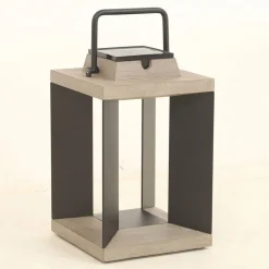 Teckalu solcellelanterne, aluminium sort, 36,5 cm
