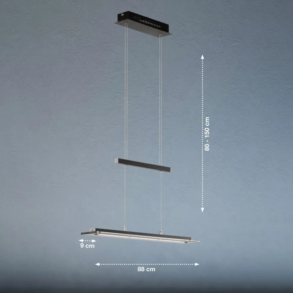 Tenso TW LED-hængelampe med dæmper, sort, 88cm