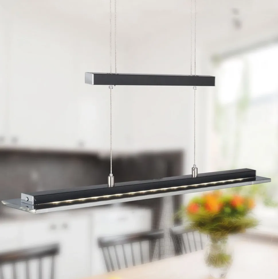 Tenso TW LED-hængelampe med dæmper, sort, 88cm