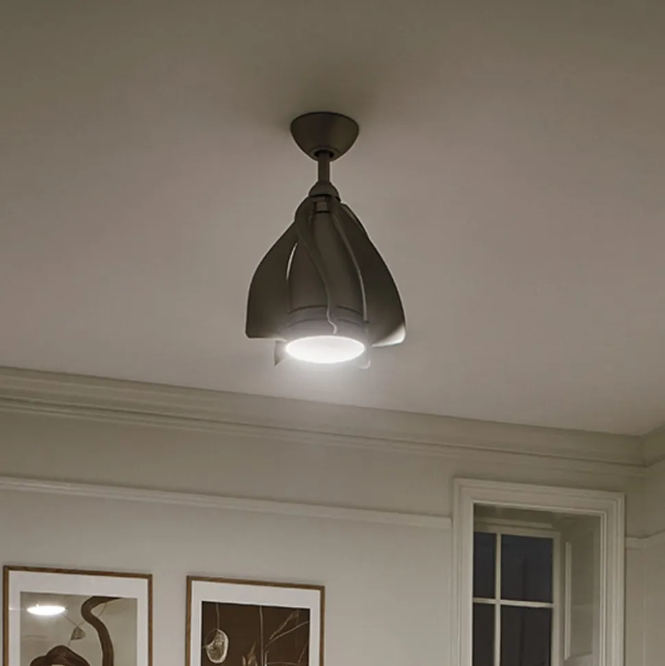 Terna LED-loftventilator, nikkel/creme