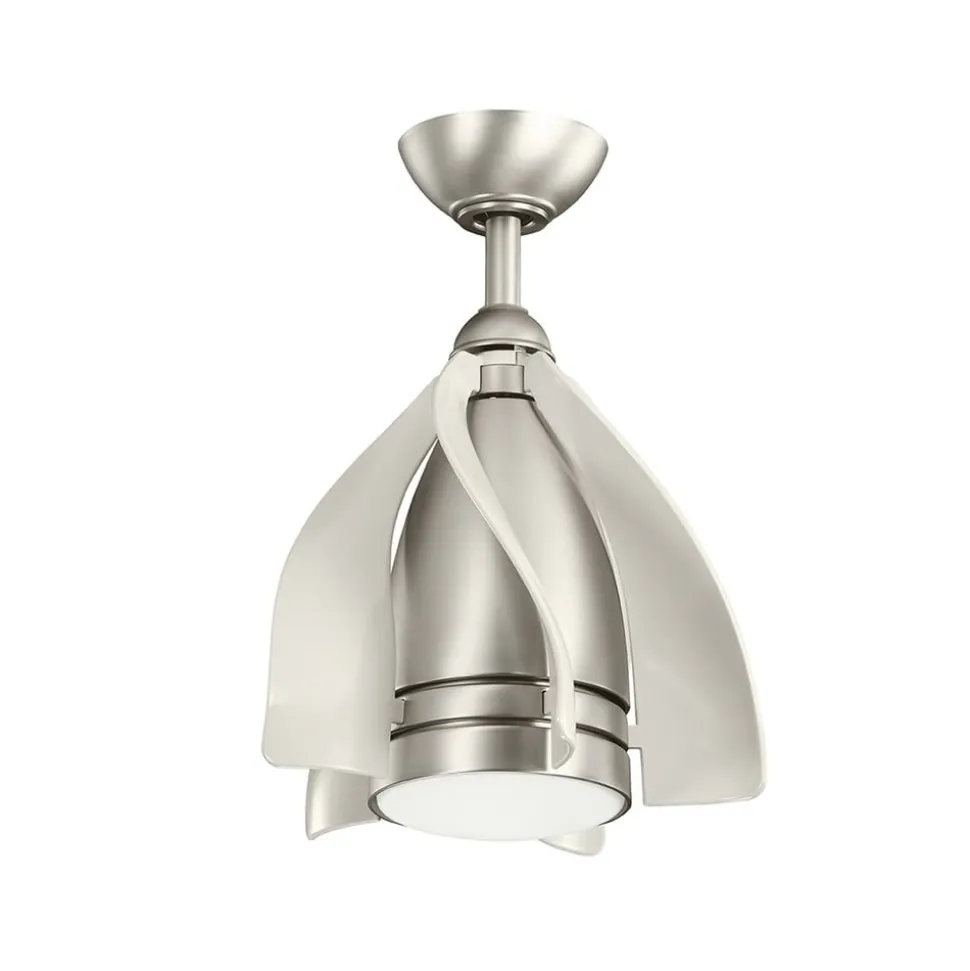 Terna LED-loftventilator, nikkel/creme