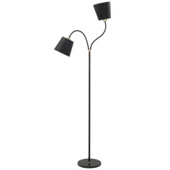 Texas gulvlampe, sort, 2 lyskilder