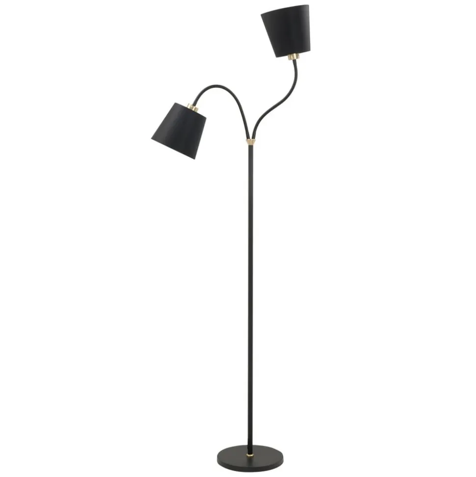 Texas gulvlampe, sort, 2 lyskilder