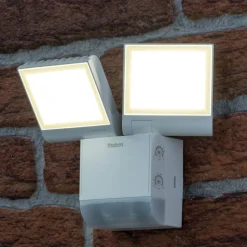 Theben udendørs LED-væglampe theLeda S17-100, hvid, sensor