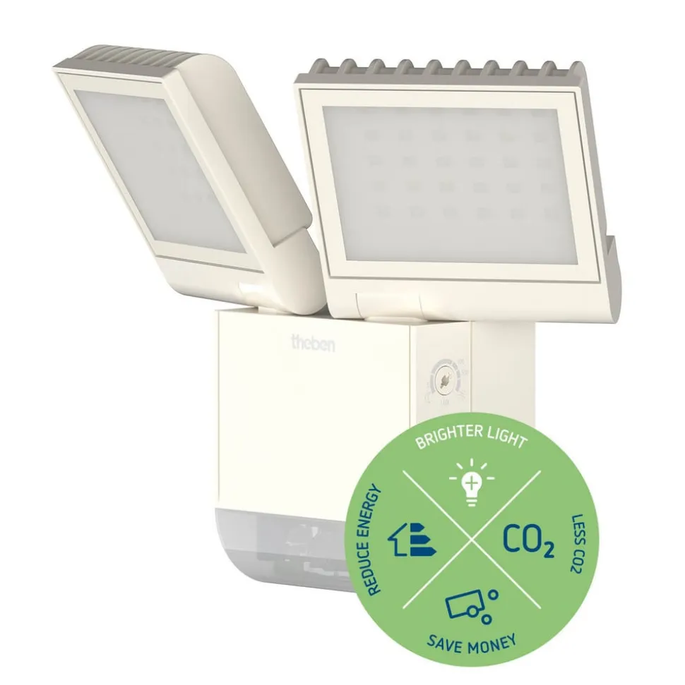 Theben udendørs LED-væglampe theLeda S17-100, hvid, sensor