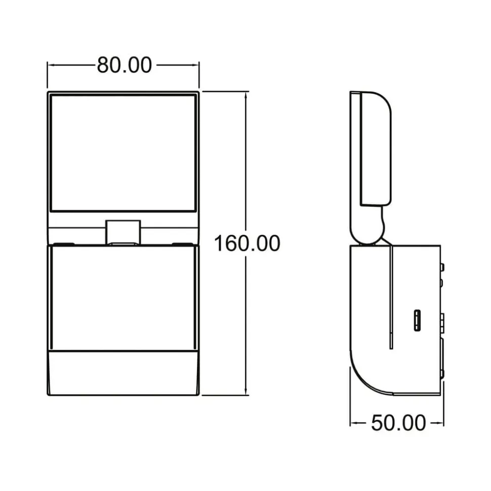 Theben udendørs LED-væglampe theLeda S8-100, sort, sensor