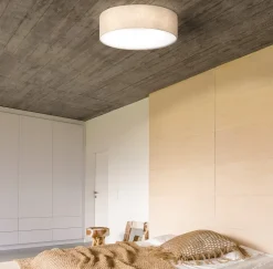 Thor loftslampe i tekstil, sand, Ø 60cm