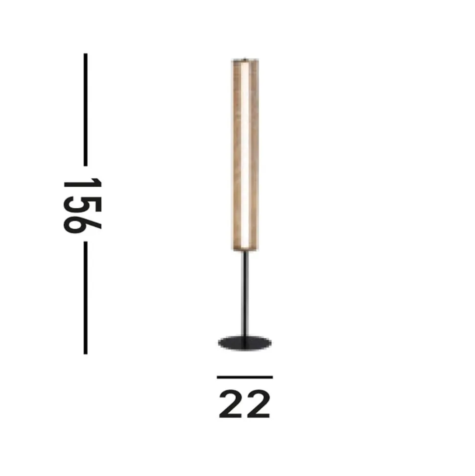 Thread LED-gulvlampe, guldfarvet, dæmpbar i 3 trin, stål