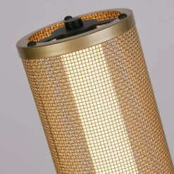 Thread LED-gulvlampe, guldfarvet, dæmpbar i 3 trin, stål