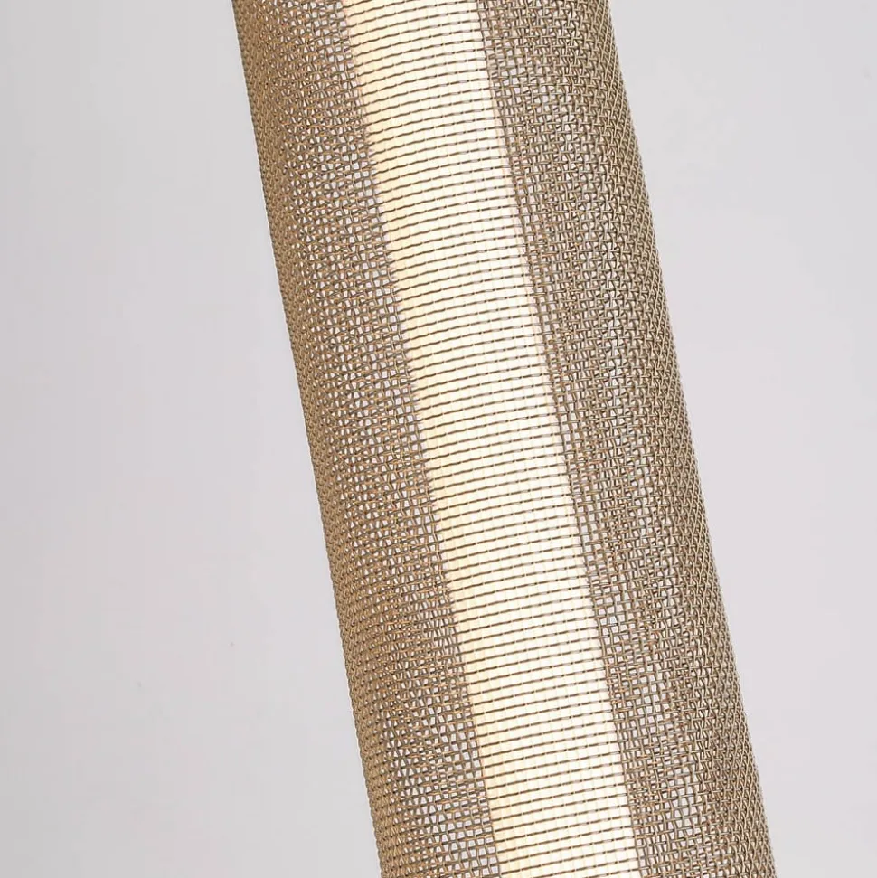 Thread LED-gulvlampe, guldfarvet, dæmpbar i 3 trin, stål