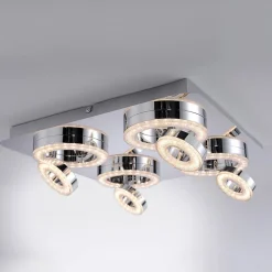 Tim kvadratisk LED-loftlampe, med 8 ringe