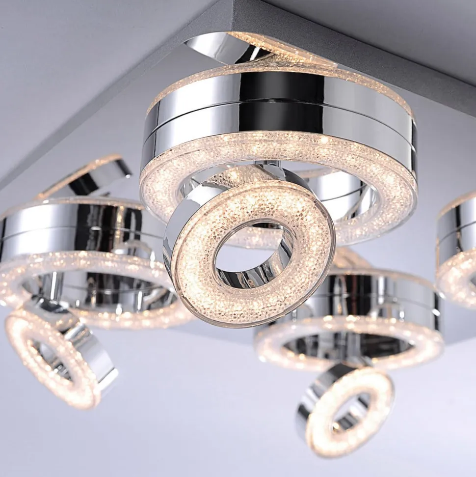 Tim kvadratisk LED-loftlampe, med 8 ringe