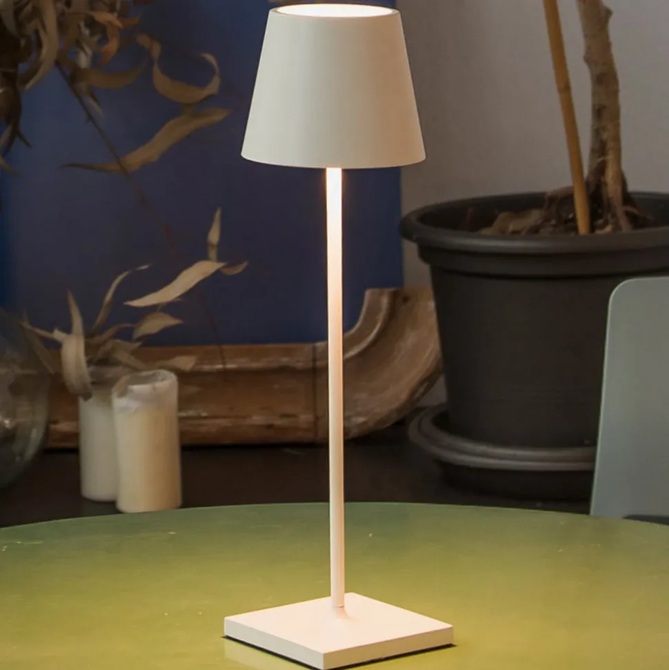 Toc LED-bordlampe med USB-oplader, IP54, hvid
