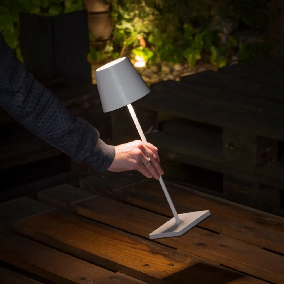 Toc LED-bordlampe med USB-oplader, IP54, hvid