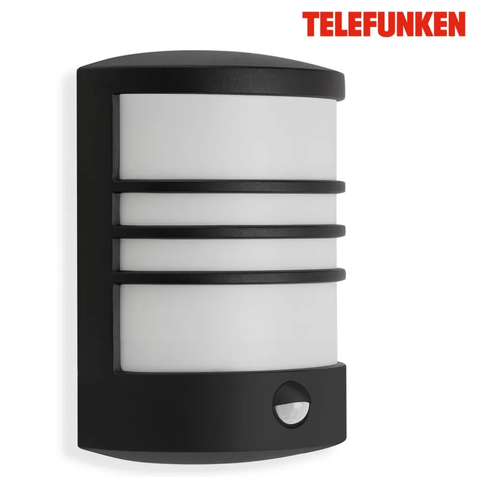 Toledo udendørs LED-væglampe, sensor, sort 4.000 K