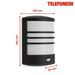 Toledo udendørs LED-væglampe, sensor, sort 4.000 K