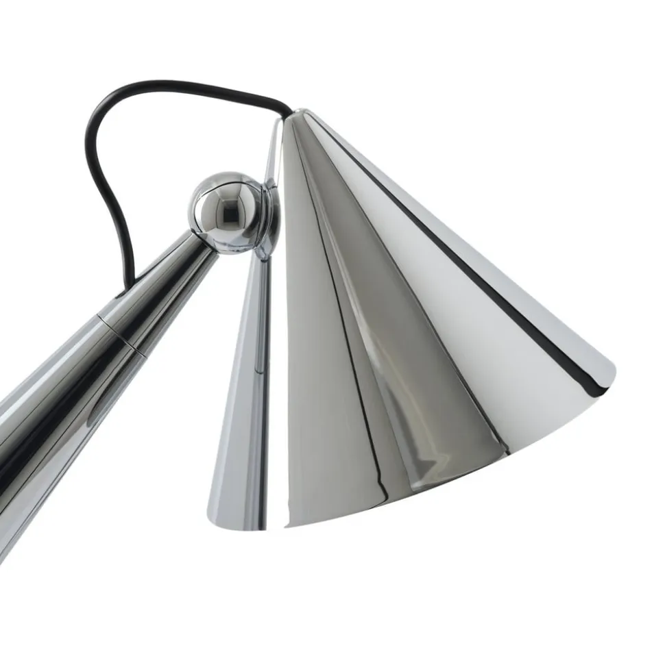 Tom Dixon LED-bordlampe Pose, sølvfarvet, højde 25 cm