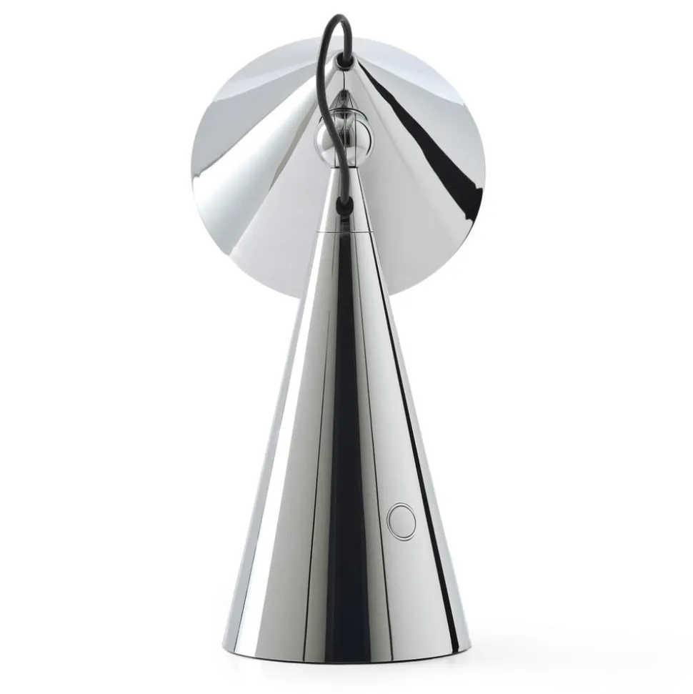 Tom Dixon LED-bordlampe Pose, sølvfarvet, højde 25 cm