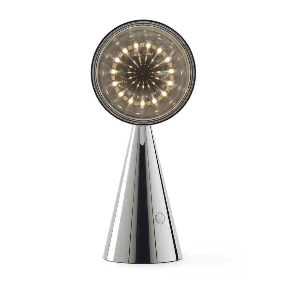 Tom Dixon LED-bordlampe Pose, sølvfarvet, højde 25 cm