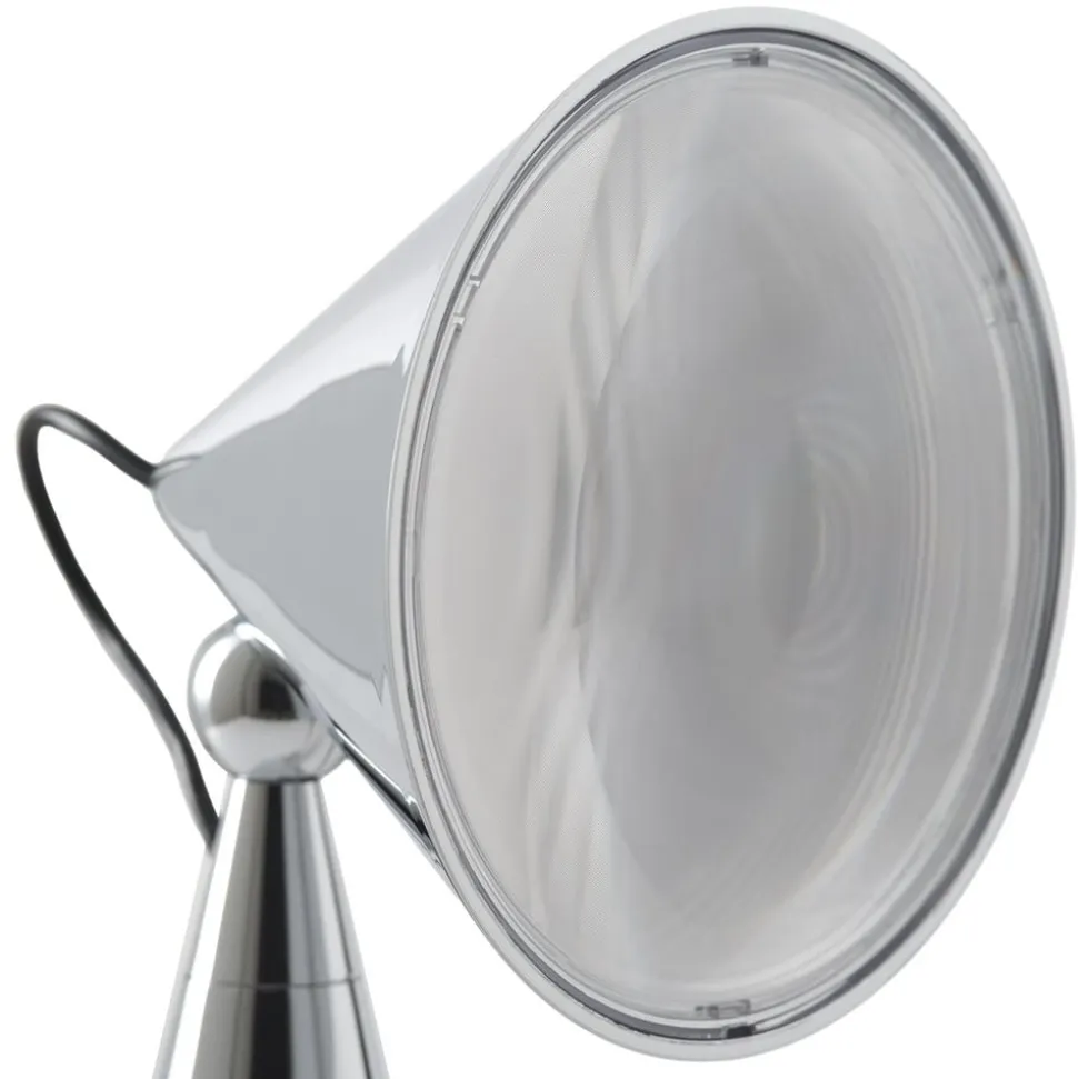 Tom Dixon LED-bordlampe Pose, sølvfarvet, højde 25 cm