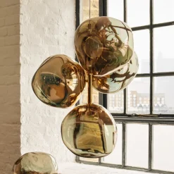 Tom Dixon LED-lysekrone Melt Chandelier, bronzefarvet