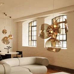 Tom Dixon LED-lysekrone Melt Chandelier, bronzefarvet