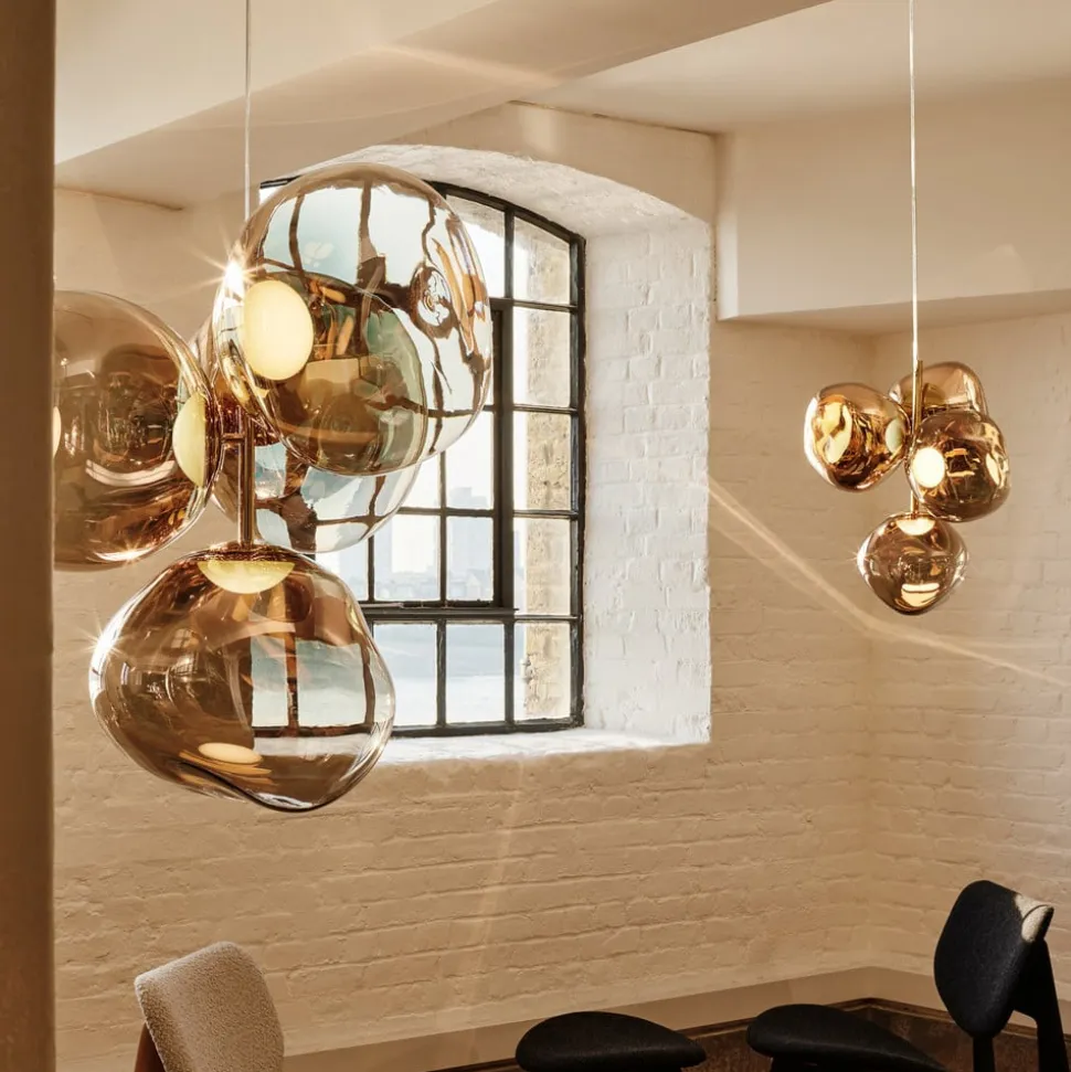 Tom Dixon LED-lysekrone Melt Chandelier, bronzefarvet